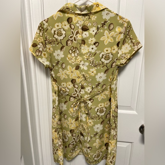 Vintage 90s No Boundaries Green Floral Dress Size 5 - Picture 6 of 6